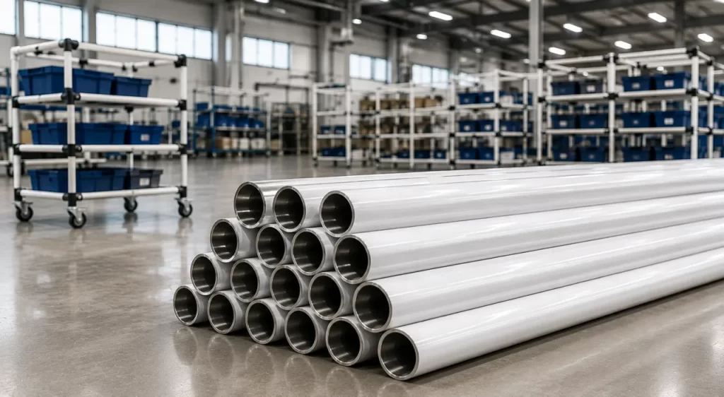 Tubería Lean Acero Revestida 28 mm | Sistema Modular para Lean Manufacturing